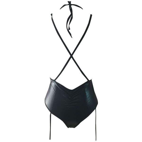 Lady Sexy Patent Leather Sexy Lingerie Pajamas - Image 6